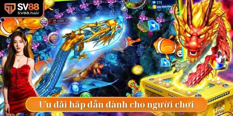 Bàn tiệc khuyến mãi đầy hấp dẫn dành cho các hội viên khi chơi bắn cá SV88